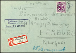 5113 Hamburg-Blankenese 2, 30 Pfg Einschreibezettel Mit Gebührenfunktion Sowie 12 Pfg AM-Post Auf Orts-R-Brief Von HAMBU - Sonstige & Ohne Zuordnung