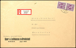 5129 Bredstedt (Schlesw), 30 Pfg Einschreibezettel Mit Gebührenfunktion Sowie Senkrechtes Paar 12 Pfg AM-Post Auf Größer - Kiel