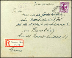 5137 Flensburg Land, 30 Pfg Einschreibezettel Mit Gebührenfunktion Sowie 12 Pfg AM-Post Auf R-Brief Von FLENSBURG 29.9.4 - Kiel