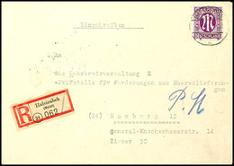 5141 Halstenbeck (Holst), 30 Pfg Einschreibezettel Mit Gebührenfunktion Sowie 12 Pfg AM-Post Auf R-Brief Von HALSTENBEK  - Kiel