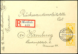 5160 Lindholm, 30 Pfg Einschreibezettel, Ortsangabe Handschriftlich, Mit Gebührenfunktion Sowie Senkrechtes Paar 6 Pfg A - Kiel