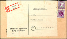 5183 Wilster, 30 Pfg Einschreibezettel Mit Gebührenfunktion Sowie Senkrechtes Paar 12 Pfg AM-Post Auf R-Brief Von WILSTE - Kiel