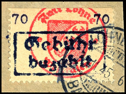 5189 42 Pfg. - 1 M. Gebührenzettel, Gestempelt Auf Briefstücken, Mi. 450.-, Katalog: 1/3 BS - Loehne