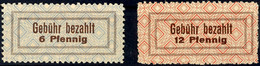 5192 6 Und 12 Pfg Gebührenzettel, Je Mit Abart III, Tadellos Postfrisch, Unsigniert, Mi. 200.-, Katalog: 1/2 III ** - Lohne