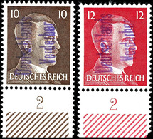 5197 1 Pf. - 5 RM A. Hitler Mit Handstempelaufdruck In Violett, Die Markwerte In A-Zähnung Alle Signiert Richter, Dazu 1 - Meissen