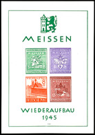 5206 Wiederaufbau-Block, Postfrischer Block Mit üblicher Quetschfalte Im Unterrand, Mi. 260.-, Katalog: Bl.1 ** - Meissen