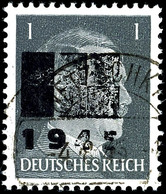 5216 1 Pfg. Dunkelgrau, Aufdruck Type II C, Gestempelt, Gepr. Kunz BPP, Mi. 400.-, Katalog: 1aIIc O - Sonstige & Ohne Zuordnung