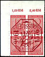 5248 Viererblockpaar "Stadt Roßwein", Je Mit Kopfstehendem Aufdruck, Tadellos Postfrisch, Mi. 1000,-, Katalog: 1/2K ** - Sonstige & Ohne Zuordnung