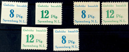 5258 6 Und 12 Pfg., Blau Bzw. Gelblichgrün, 3 Sätze Postfrisch, Normalausgabe, 1mal Je Mit Eingedrucktem "G", 1mal Je  A - Spremberg