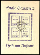 5270 Blockausgabe "Wiederaufbau" Mit Plattenfehler II, Gefälligkeitsentwertung "Strausberg F 27.5.46", Katalog: Bl.1 II  - Sonstige & Ohne Zuordnung