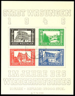 5293 Wiederaufbaublock, Tadellos Und Zentrisch Gestempelt, Selten!, Katalog: Bl.1 O - Wasungen