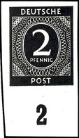 5302 2 Pfg Ziffern, Abart "ungezähnt", Unterrandstück, Tadellos Postfrisch, Gepr. Schlegel BPP, Mi. 300.-, Katalog: 912U - Sonstige & Ohne Zuordnung