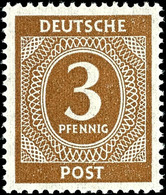 5303 3 Pfg Ziffern, Abart "dünnes Papier", Tadellos Postfrisch, Bestens Signiert Schlegel BPP, Mi. 100.-, Katalog: 913y  - Sonstige & Ohne Zuordnung