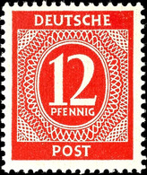 5311 12 Pfg Ziffer Dunkelrosa, Tadellos Postfrisch, Gepr. ArGe, Mi. 100.-, Katalog: 919c ** - Sonstige & Ohne Zuordnung