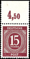 5317 15 Pfg Ziffer In A-Farbe Vom Plattenoberrand, Dieser Durchgezähnt, Tadellos Postfrisch, Mi. 150.-, Katalog: 921aPOR - Sonstige & Ohne Zuordnung