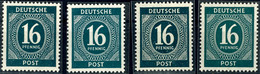 5320 16 Pfg Ziffern, Alle Vier Farben A, B, C Und D, Tadellos Postfrisch, A B Und D Farbgeprüft Arge, Mi. 115,30, Katalo - Sonstige & Ohne Zuordnung