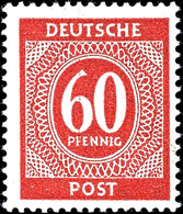 5328 60 Pfg Ziffer Rot, Wz. Steigend, Tadellos Postfrisch, Fotobefund Schlegel BPP: "Die Qualität Ist Einwandfrei.", Mi. - Sonstige & Ohne Zuordnung