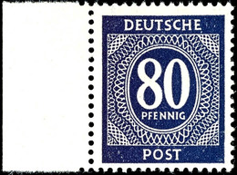 5331 80 Pfg Fehlfarbe Schwärzlichviolettblau Mit Bogenrand, Tadellos Postfrisch, Seltene Marke, Gepr. ArGe Bernhöft (200 - Sonstige & Ohne Zuordnung