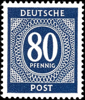 5333 80 Pfg Ziffer Lilaultramarin, Wz. Steigend, Tadellos Postfrisch, Fotobefund Schlegel BPP, Mi. 300.-, Katalog: 935Y  - Sonstige & Ohne Zuordnung