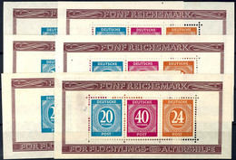 5338 Briefmarkenausstellungs-Blocks, Drei Blockpaare, Zweimal Tadellos Postfrisch, Einmal Ungebraucht (rückseitig Minima - Sonstige & Ohne Zuordnung