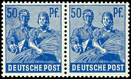 5355 50 Pfg Arbeiter, Plattenfehler II, Innerhalb Eines Waagerechten Paares Mit Normalmarke, Tadellos Postfrisch, Mi. 70 - Sonstige & Ohne Zuordnung