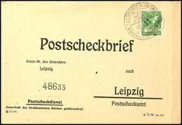 5773 10 Pfg Arbeiter Mit Handstempelaufdruck Bezirk 41 "Lichtenstein" Als Portogerechte Einzelfrankatur Auf Postscheckbr - Other & Unclassified