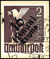 5799 KNAU/TRIPTIS, 2 Mark Taube A. Briefstück, Tadellos, Gepr. Von Heintze BPP, Katalog: IIbIII BS - Sonstige & Ohne Zuordnung