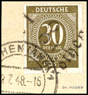 5834 KÖTHEN 1, 30 Pf. Ziffer A. Briefstück, Gepr. Modry BPP, Katalog: IpVIb BS - Sonstige & Ohne Zuordnung