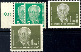 5891 5 Pf Pieck In Type ZaXII Und ZbXII, Sowie 5 Mark In Type VXI Und ZXII Tadellos Postfrisch, Alle Vier Werte Tiefst G - Sonstige & Ohne Zuordnung