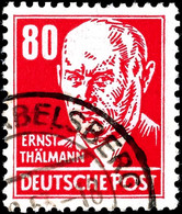 5911 80 Pfg Thälmann Rot Mit Plattenfehler "IV", Tadellos Gestempelt, Gepr. Mayer BPP, Michel Ohne Preis, Katalog: 340IV - Sonstige & Ohne Zuordnung