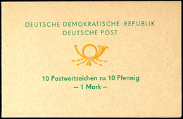 6021 Sondermarkenheftchen 1 Mark, Posthorn Lebhaftocker, Mit Zehn Werten 10 Pfg Flugzeug, Tadellos Postfrisch, MH-Deckel - Sonstige & Ohne Zuordnung