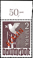 6064 2 Mark Rotaufdruck, Oberrandstück Ndgz. Postfrisch, Eigentümerzeichen Und Gepr. Schlegel BPP, Mi. 700.-, Katalog: 3 - Sonstige & Ohne Zuordnung