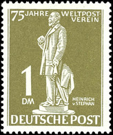 6069 1 DM 75 Jahre Weltpostverein, Tadellos Postfrisch, Gepr. A. Schlegel BPP, Katalog: 40 ** - Sonstige & Ohne Zuordnung