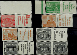 6158 20, 10, 4 (2) Und 1 Pf. (2), Berliner Bauten 1952, 6 Waager. Zusammendrucke Mit Versch. Reklamefeldern, Postfrisch, - Sonstige & Ohne Zuordnung