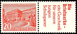 6165 Berliner Bauten 1952, 20 Pfg + R2, Waagerechter Zusammendruck, Tadellos Postfrisch, Mi. 95.-, Katalog: W17 ** - Other & Unclassified