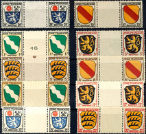 6182 1 - 30 Pfg Wappen In Zwischenstegpaaren, 10 Werte Komplett, Tadellos Postfrisch, Unsigniert, Mi. Mindestens 154.-,  - Sonstige & Ohne Zuordnung