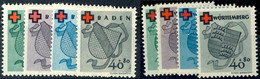 6197 10-40 Pf Rotes Kreuz Von Baden Und Von Württemberg (Mi. 40-43A) Jeweils Tadellos Postfrisch Komplett, Mi. 270.-, Ka - Sonstige & Ohne Zuordnung