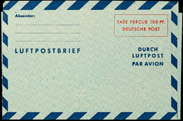 6223 Luftpostfaltbrief 100 Pfg. Type I (leichte Knitterspuren) Und Type II Ungebraucht, Mi. 360,-, Katalog: LF1I+II BF - Sonstige & Ohne Zuordnung