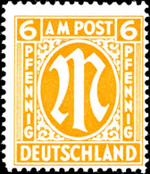 6240 6 Pf. AM-Post Englischer Druck, Orange, Gez. 14½:14 3/4, Postfrisch, Fotobefund Hettler BPP: "echt Und Einwandfrei" - Other & Unclassified