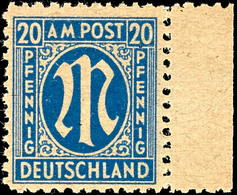 6275 20 Pfg AM-Post, Deutscher Druck, Probedruck Auf Bremer Papier Mit Rechtem Bogenrand, Tadellos Postfrisch, Gepr. Kli - Other & Unclassified