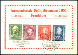 6471 Wohlfahrt 1949 A. Sonderkarte Zur Frühjahrsmesse Frankfurt 1951, Tadellos, Mi. 170,- Schon Für Die Losen Marken, Ka - Sonstige & Ohne Zuordnung