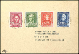 6474 Wohlfahrt 1949 Kpl. A. Satzbrief, Jeder Wert Klar U. Fast Zentr. Gestempelt, Tadellos, Mi. 170,- Schon Für Lose, Ka - Sonstige & Ohne Zuordnung