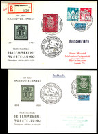 6481 Bachsiegel Je Als Portoger. Frankatur A. Karte Bzw. R.-Brief Mit Zusatzfrankatur Von Der Briefmarkenausstellung Han - Sonstige & Ohne Zuordnung