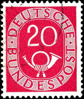 6491 20 Pfg "Posthorn", Wasserzeichen-Abart "Wasserzeichen 4Z", Tadellos Gestempelt, Seltene Marke, Fotoattest H.-D. Sch - Sonstige & Ohne Zuordnung