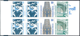 6633 Markenheftchen Sehenswürdigkeiten 1989 Type Av Mit Zählbalken, Tadellos Postfrisch, Mi. 100.-, Katalog: MH25av MZ * - Sonstige & Ohne Zuordnung