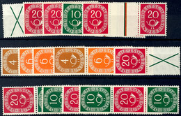 6638 Posthorn, 14 Verschiedene Zusammendrucke, Dabei W1/3, WZ2, S1/4, S9/12, Je Tadellos Postfrisch, Mi. 560.-, Katalog: - Zusammendrucke