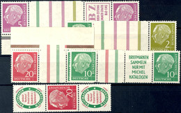 6646 Heuss, WZ5 - WZ8 Und S32, Je Tadellos Postfrisch, Mi. 310.-, Katalog: WZ5,u.a. ** - Zusammendrucke