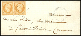 6679 10 C. Braun, Napoleon III, Waagerechtes Paar, Allseits Vollrandig, Auf Kleinformatigem Brief, Kleine Ziffer "336" N - Other & Unclassified