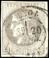 6685 4 C. Bordeaux Grau, Gestempelt, U.a. Signiert Pfenninger, Mi. 250.-, Katalog: 38a O - Other & Unclassified