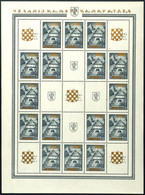 6805 1941, 1,50+1,50 Din Und 4+4 Din Mit Goldenem Aufdruck, Je Im Postfrischen Bogen (Bogen B), Katalog: 39/40 ** - Kroatien